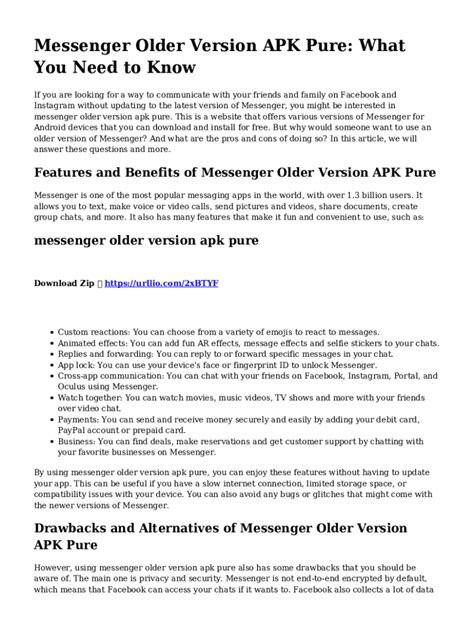 Messenger Old Versions APK Download .